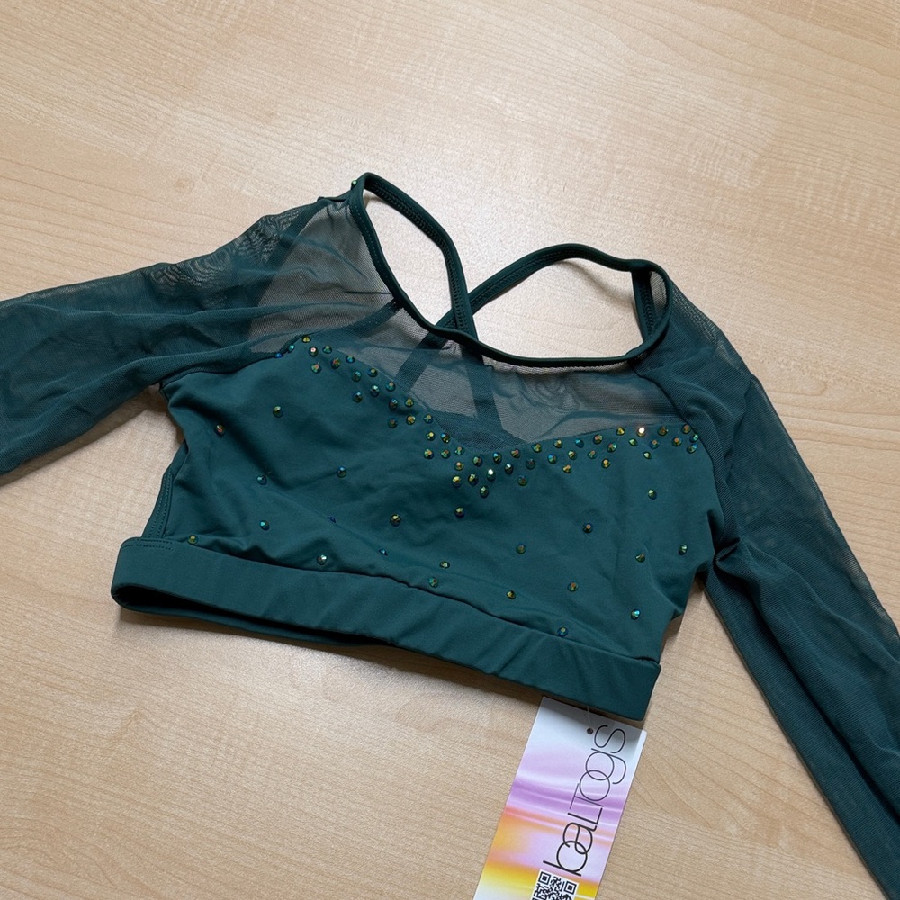 Baltogs X Back Girls Dance Costume Crop Top - Pine Green - MC